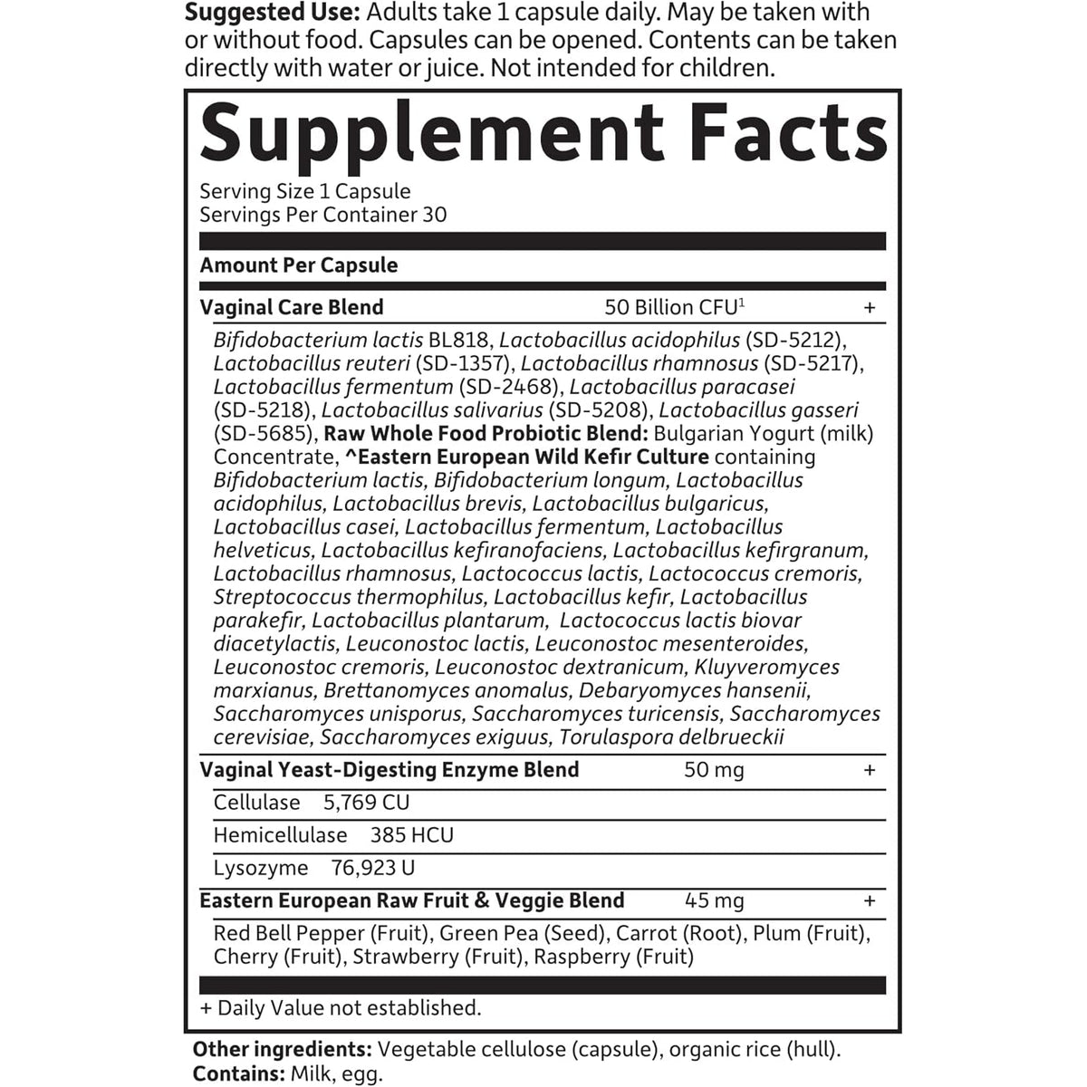 Garden of Life Raw Probiotics Vaginal Care - 50 Billion CFU - 38 Probiotic Strains - Supports Vaginal & Urinary Tract Health - Shelf Stable - 30 Vegetarian Capsules