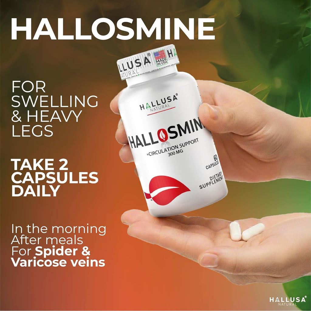 Hallusa Natural Diosmin Circulation - Support for Circulation and Veins - DIOSMIN - DIOSMINE- DIOSMINA - Circulation & Vein Support Supplement