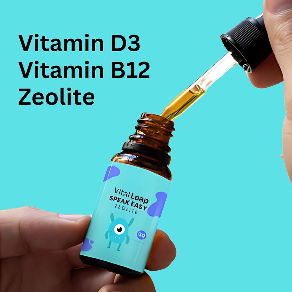 Vitalleap Speak Easy Zeolite Drops for Kids, Liquid Nutritional Formula with Zeolite, Methyl B12 & Vitamin D3, Daily Wellness Support for Kids, Easy Liquid Dropper, Ages 3+, 30 Servings(1Pc)