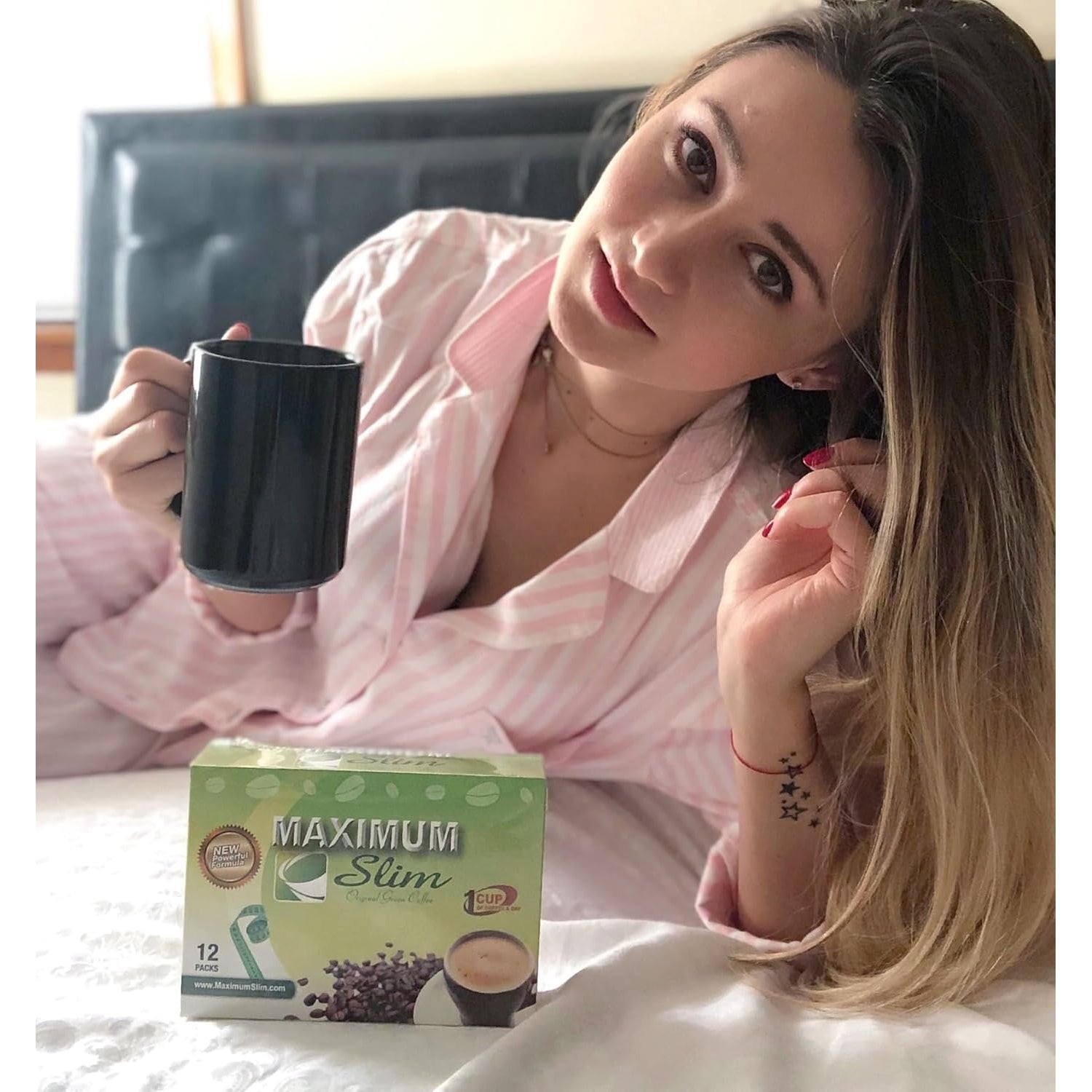 Maximum Slim Original Green Coffee –Premium 4-In-1 Formula with Natural Herbal Extracts for Energy & Vitality. Creamy & Delicious for Maximum Satisfaction. No Messy Side Effects-Made in the USA-30 Ct