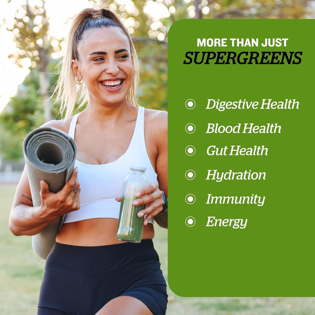 Sunfood Superfoods Organic Supergreens Blend - Greens Superfood Powder, Daily Green Juice Powder, Vegetable Smoothie Drink Mix with Chlorella, Spirulina, Alfalfa, Kale, & More - 8 Oz Bag