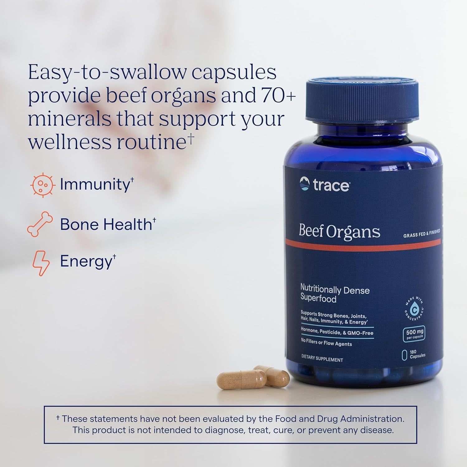 Trace Minerals Beef Organ 500 Mg 180 Capsule