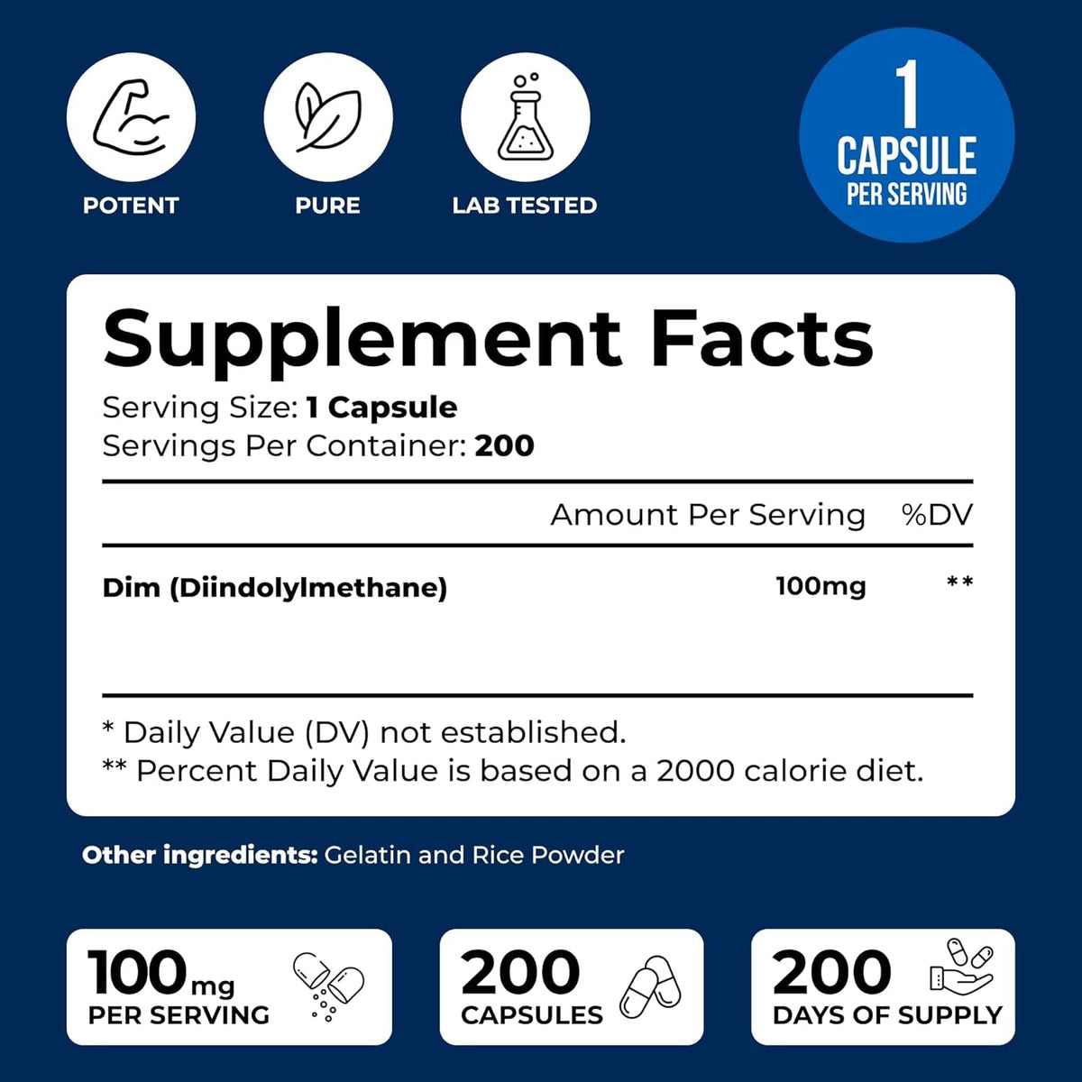 We like Vitamins DIM 100Mg 200 Capsules - 200 Day Supply - Diindolylmethane DIM Supplement for Support with Healthy Estrogen and Hormone Levels