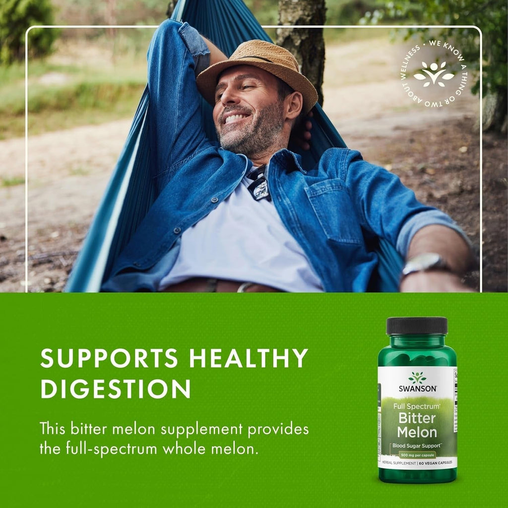 Swanson Full Spectrum Bitter Melon (Momordica) 500 Milligrams 60 Capsules