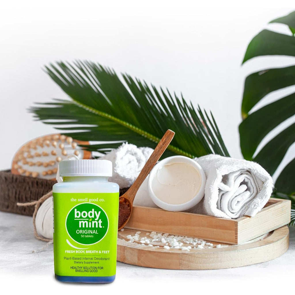 Body Mint Original | Chlorophyll Deodorizing Supplement for Full Body Freshness | Aluminum-Free Plant-Based Internal Deodorant | Fresh Underarms, Breath, Body & Feet | 50 Tabs