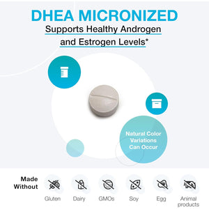 XYMOGEN DHEA Micronized - 25 Mg Dehydroepiandrosterone - Androgen and Estrogen Support - Gluten-Free, Soy Free & Dairy Free - 60 Tablets