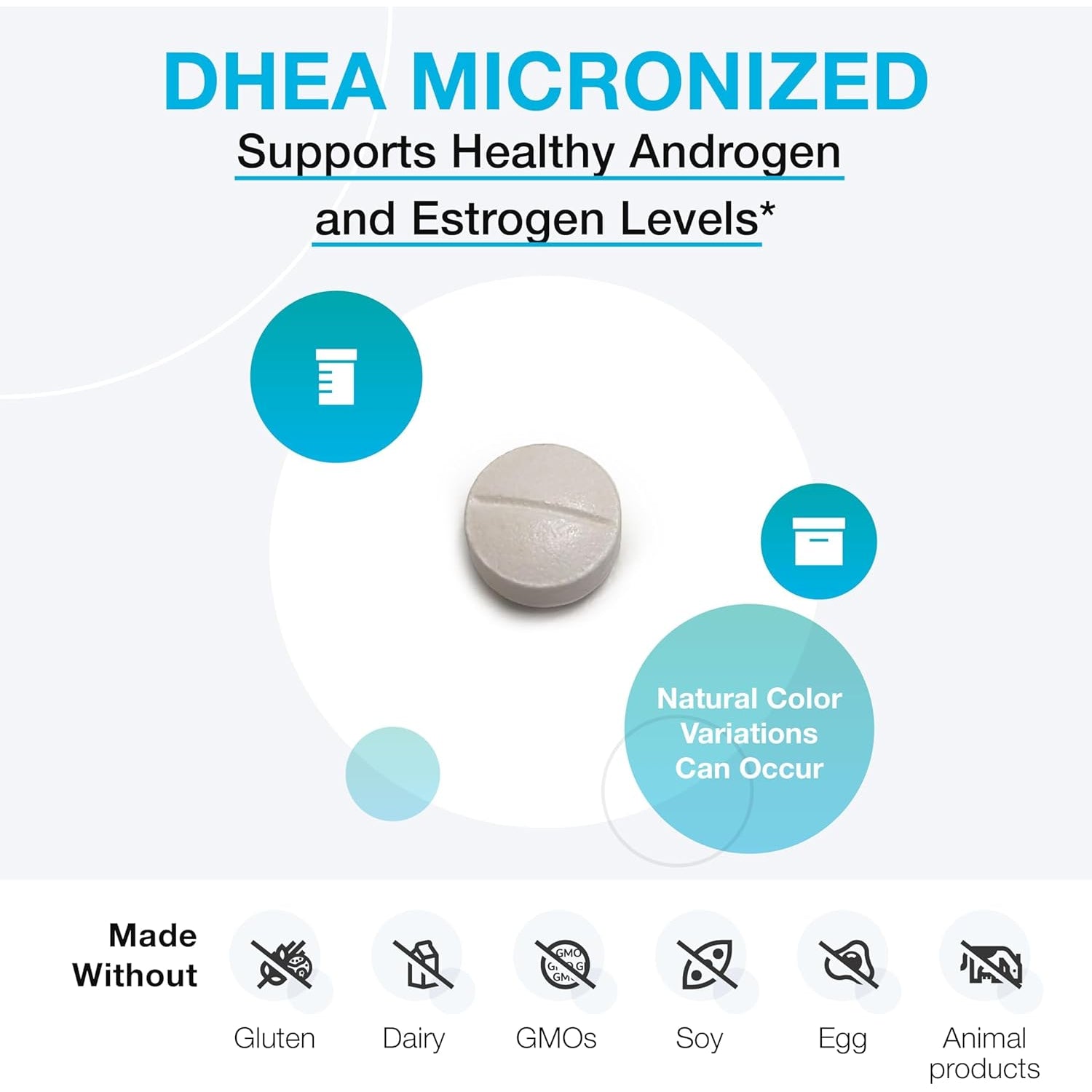 XYMOGEN DHEA Micronized - 25 Mg Dehydroepiandrosterone - Androgen and Estrogen Support - Gluten-Free, Soy Free & Dairy Free - 60 Tablets
