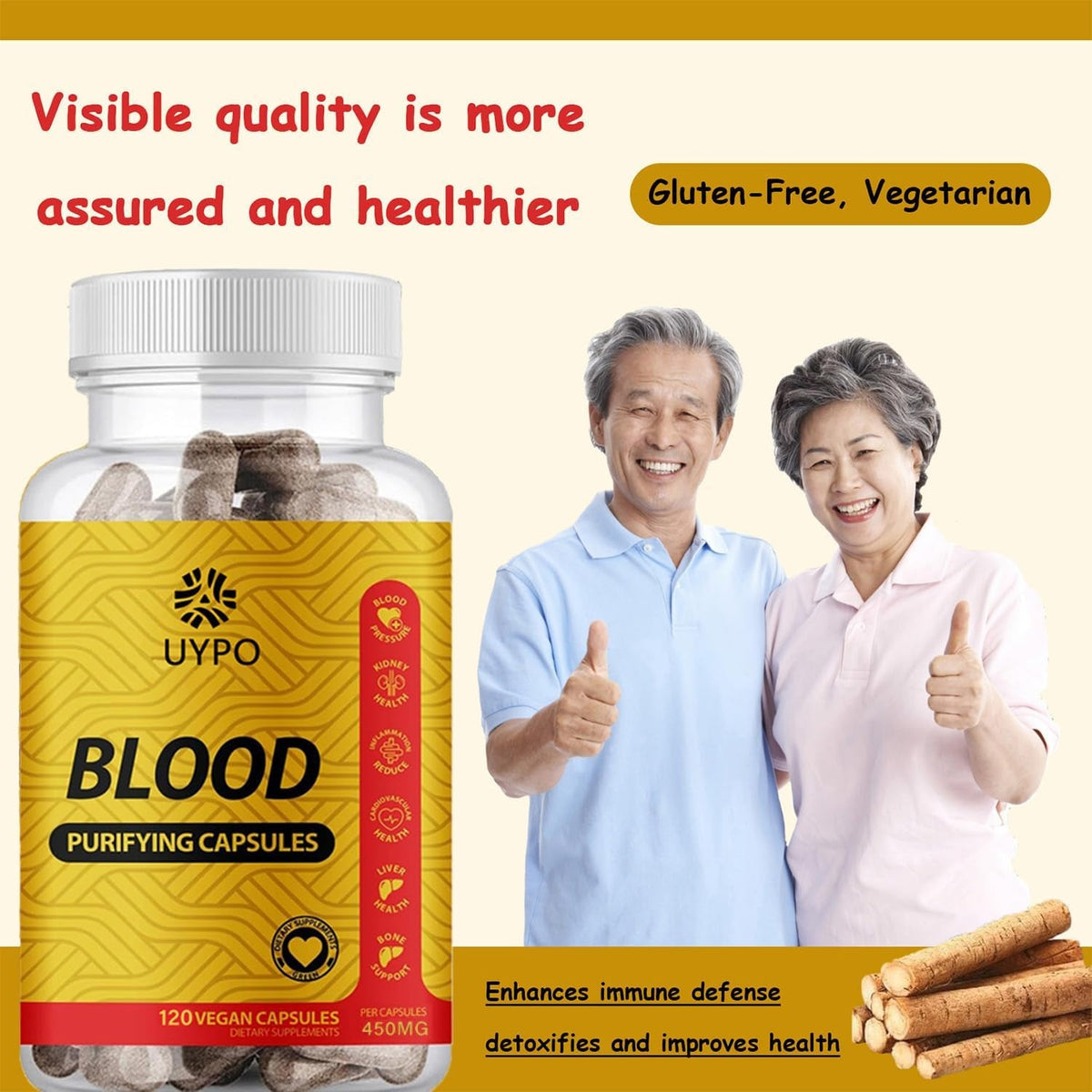 Blood Purifying Capsules, Gluten Free, Gmo-Free, Vegan 450 Mg (1PC)