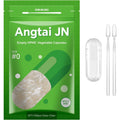 Size 0 Capsules Empty Vegan Plant Based Clear (100 Count) Gluten Free, Non-Gmo, Halal Certified Pill Caps Filling Kit with 2 Spoons for Vegetarian DIY Your Own Supplements