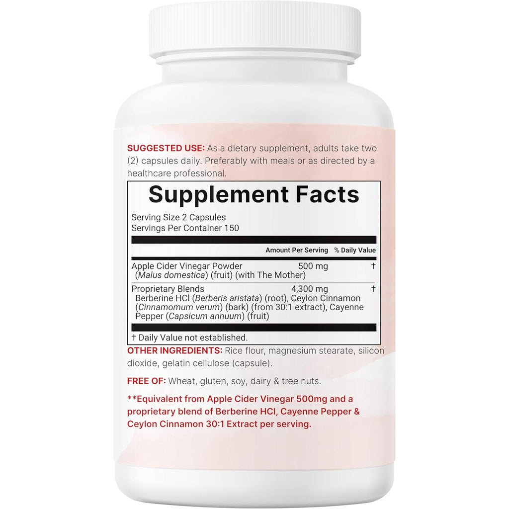 Micro Ingredients Apple Cider Vinegar Capsules | 4,800Mg per Serving, 300 Counts | 4-In-1 ACV Complex with the Mother | Ceylon Cinnamon, Cayenne Pepper & More | Immune, Digestion & Appetite Support