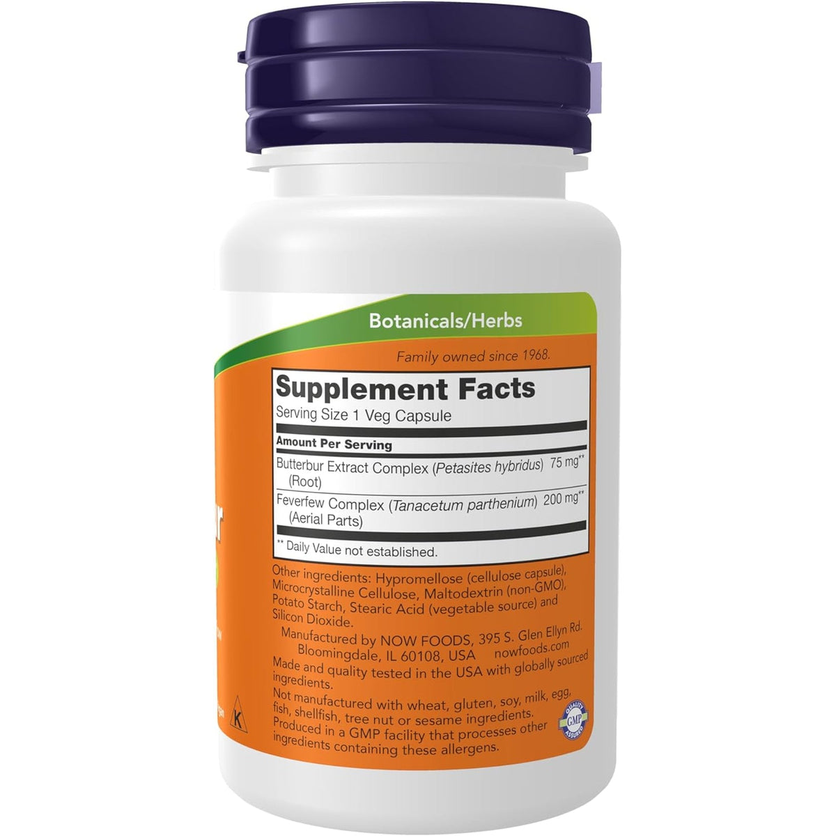 NOW Foods Supplements, Butterbur with Feverfew, Neurological Support*, 60 Veg Capsules