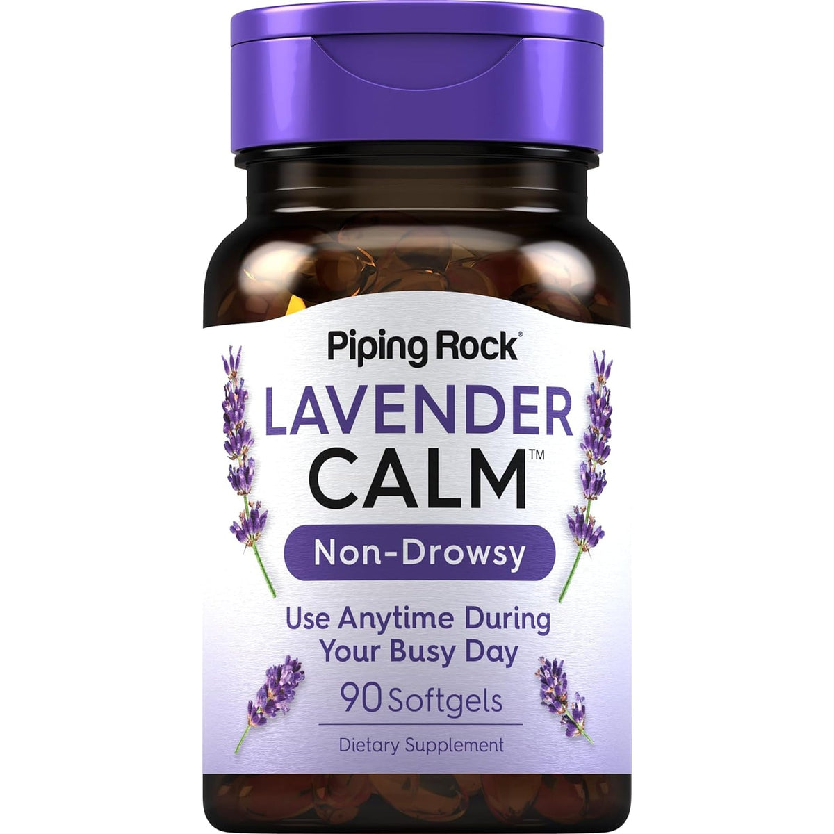 Piping Rock Lavender Calm Pills | 90 Softgels | Non-Drowsy Supplement | Non GMO, Gluten Free