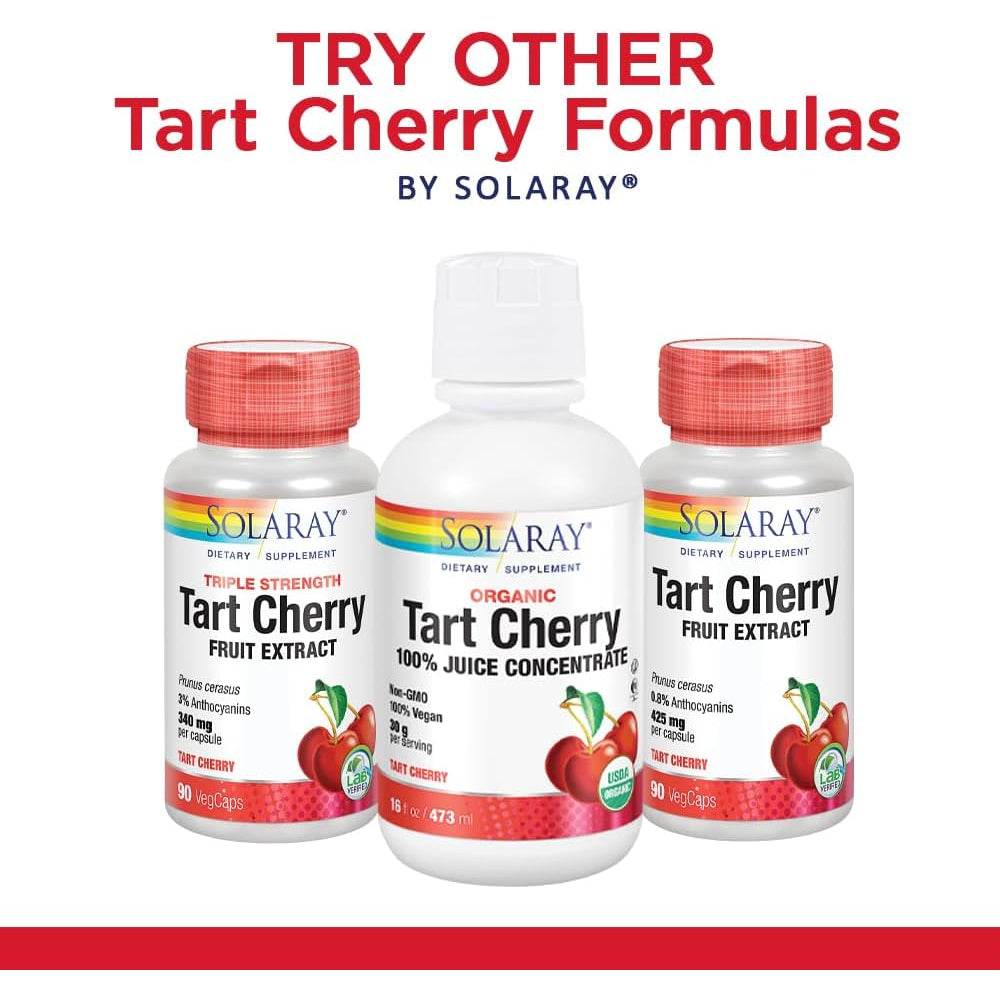 SOLARAY Tart Cherry and Celery Seed - Tart Cherry Celery Seed Extract Capsules 620 Mg, Supplement for Men & Women, Natural Herbal Support for Adults, Vegan - 60 Veg Caps