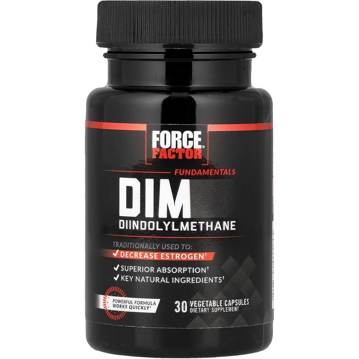 Force Factor DIM, Diindolylmethane Capsules to Decrease Estrogen in Men and Women, Promotes Healthy Hormonal Balance, with Bioperine for Superior Absorption, Works Fast, 300Mg, 30 Capsules