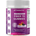 Vitamatic Prebiotic Fiber Gummies for Adults, 7G Extra Strength, Zero Sugar Added, 240 Pectin Based Gummies, Digestive Health & Regularity Support