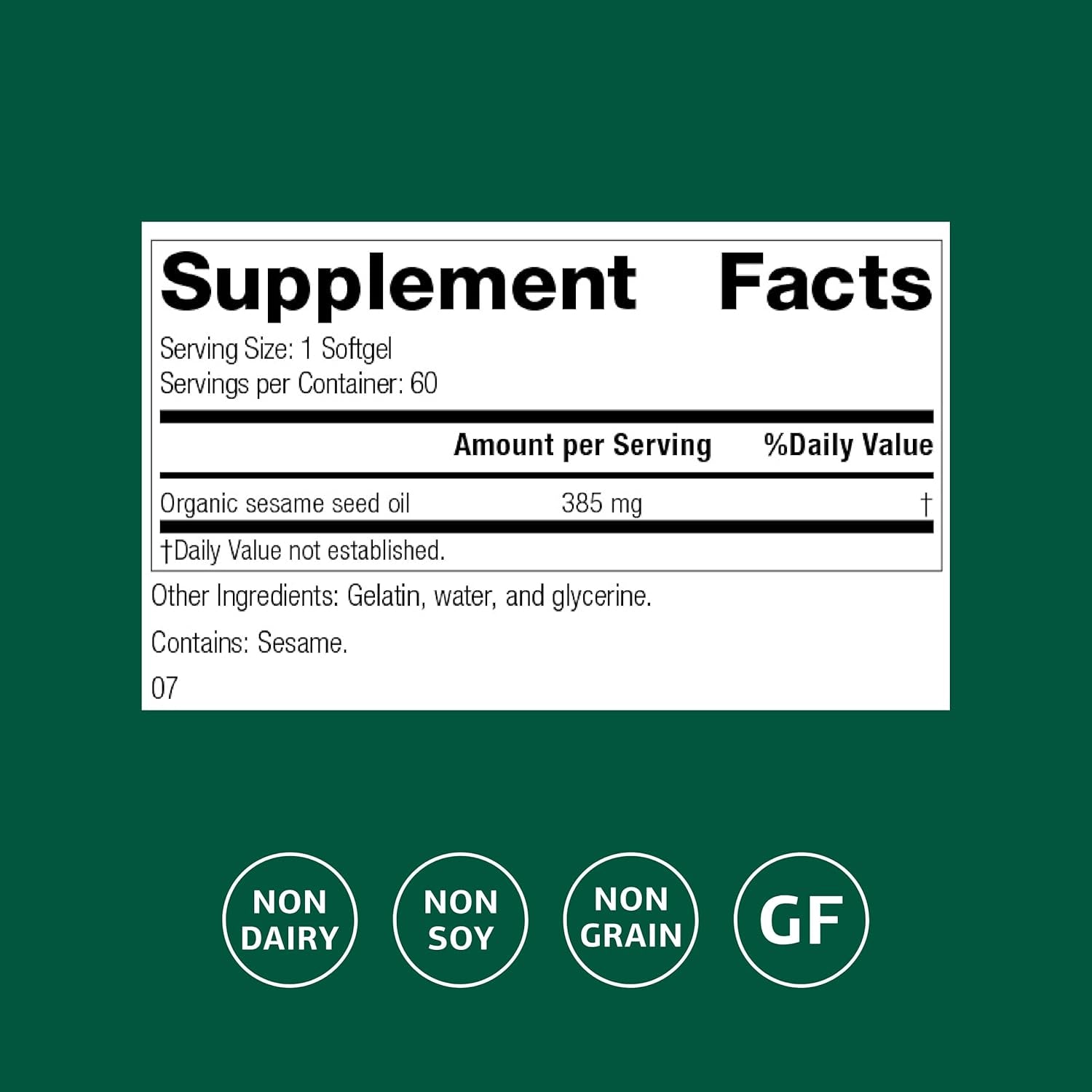 Standard Process Sesame Seed Oil - Blood Health Support Supplement - Formula Aids Healthy Immune System Response & Function - Support Healthy Liver Function - 60 Softgels
