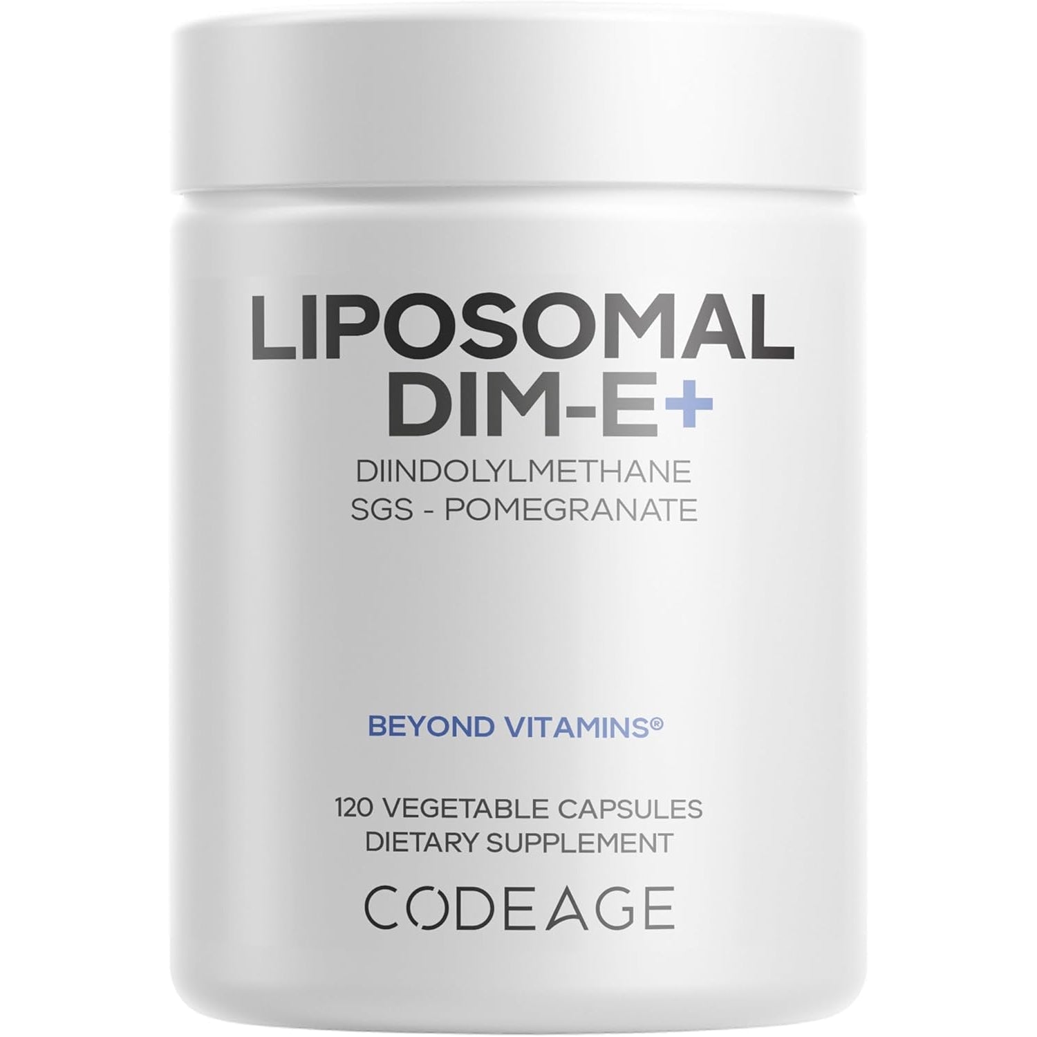 Codeage Liposomal DIM Supplement - 4 Months Supply of DIM Vitamins and SGS, Pomegranate, Broccoli, Vitamin E Isomers Tocopherols Alpha Beta Gamma Delta - Liposomal Formula - Gluten-Free - 120 Capsules