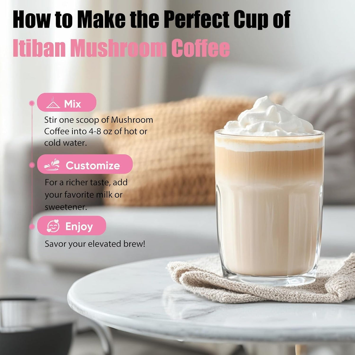 Slim Mushroom Coffee, Instant Coffee with Berberine, Cinnamon, Yerba Mate, Turmeric, & More for Skinny, Metabolism Boost - 30 Servings