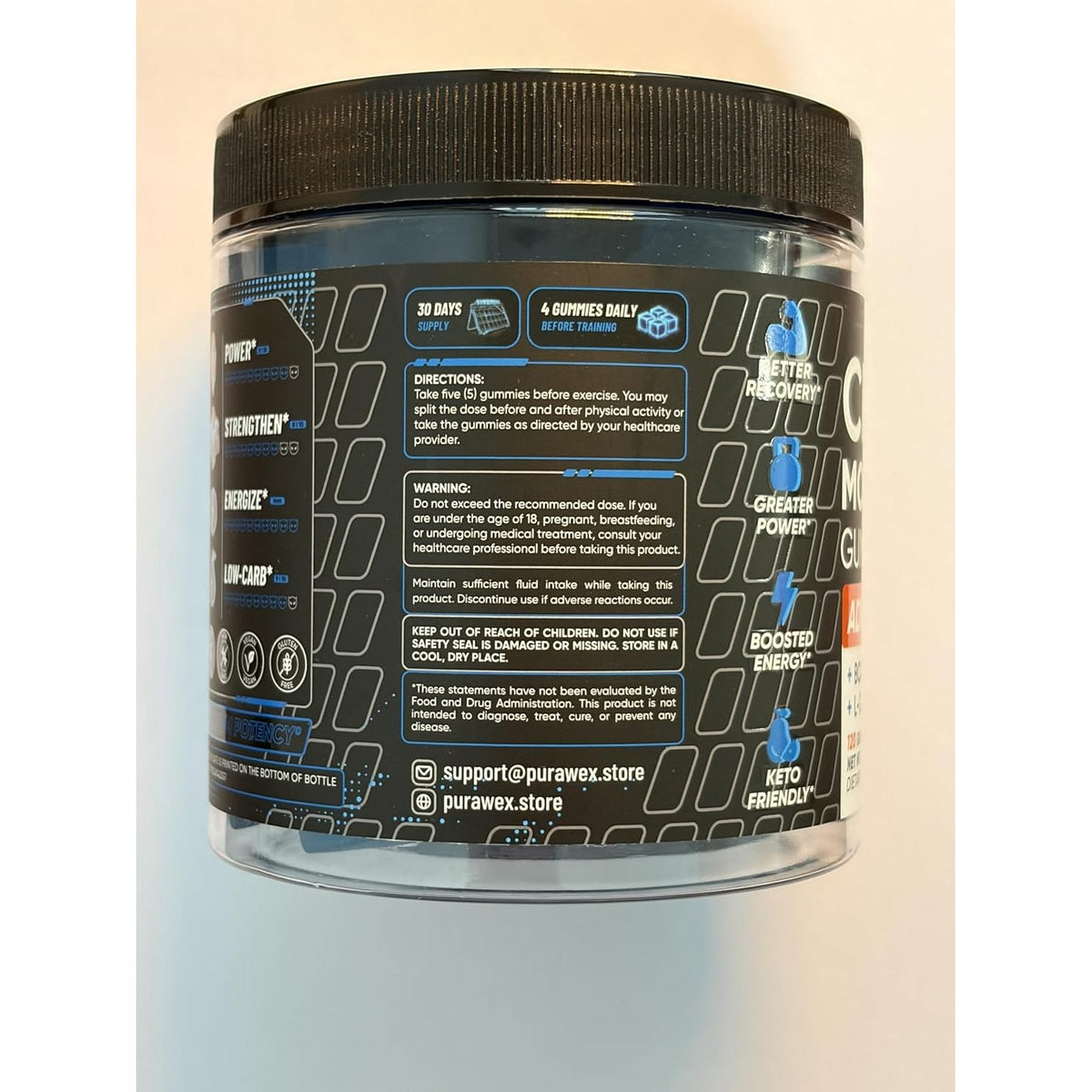 Creatine Monohydrate Gummies 5000Mg Complex for Men & Women - Pre Workout Creatine Chews for Muscle Growth, Strength & Energy, Sugar Free, Vegan, Blueberry Flavor - 120 Count