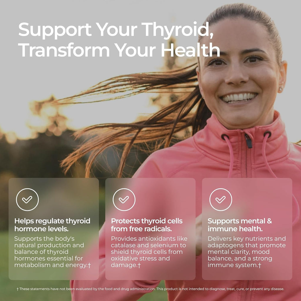 Livingood Daily Thyroid Support Supplement, 16-In-1 Wellness Blend with Adaptogenic Herbs, Iodine, Magnesium and Selenium, Thyroid Support for Women & Men, Vegetarian Capsules, Gluten Free, 60 Count