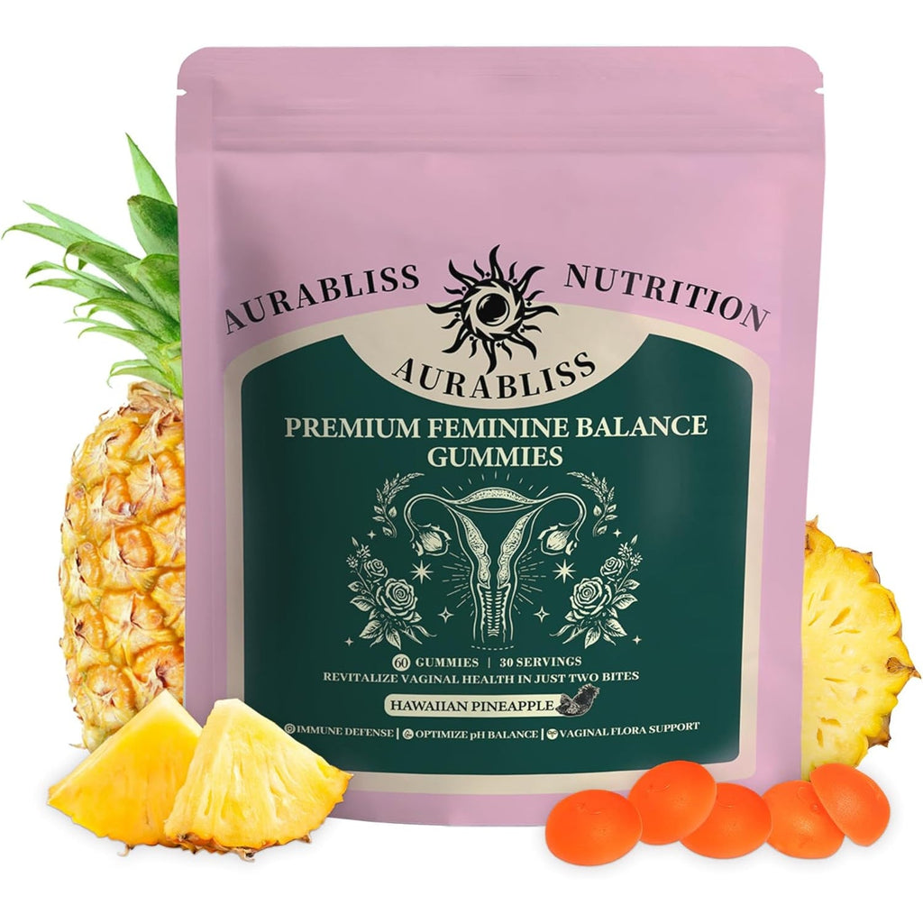 Premium Feminine Balance Gummies for Women - Hawaiian Pineapple Gummies for Women PH Balance Wellness, Immune Support, Vegan Daily Supplement for Odor and Flora Health , 60 Counts - 30 Servings
