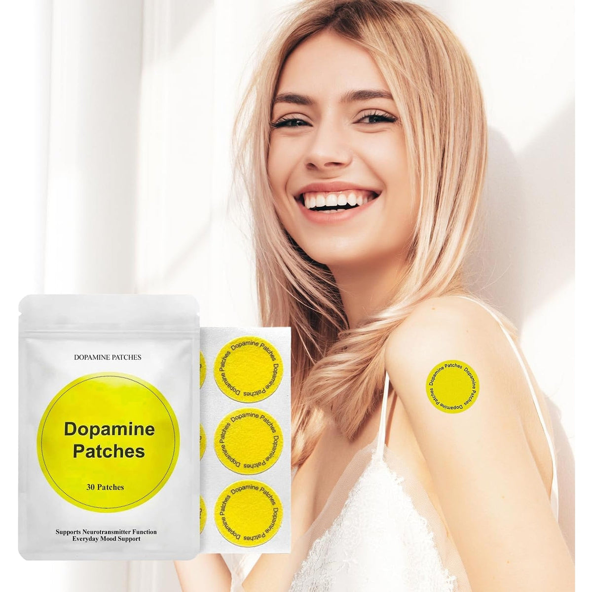 Dopamine Patches Extra Strength: Wellness Support 30 Patches - Plant-Based Formula