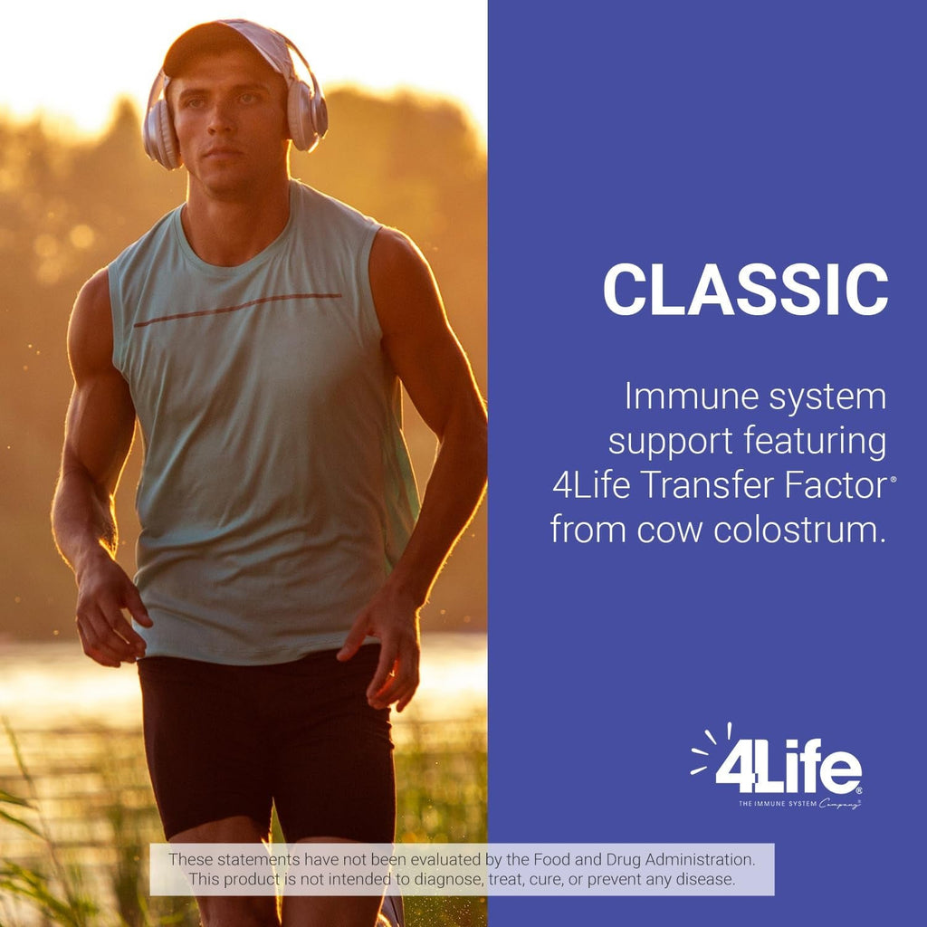 4Life Transfer Factor Classic -With Cow Colostrum for Enhanced Immune Response, Recognition, and Memory - for Ages 2 and up - 90 Veggie Capsules