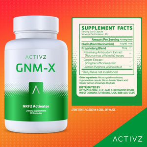 ACTIVZ GNM-X - Nrf2 Activator for Genetic Cellular Defense and Enhanced Well-Being - Supports Longevity and Epigenetic Health - 30 Capsules