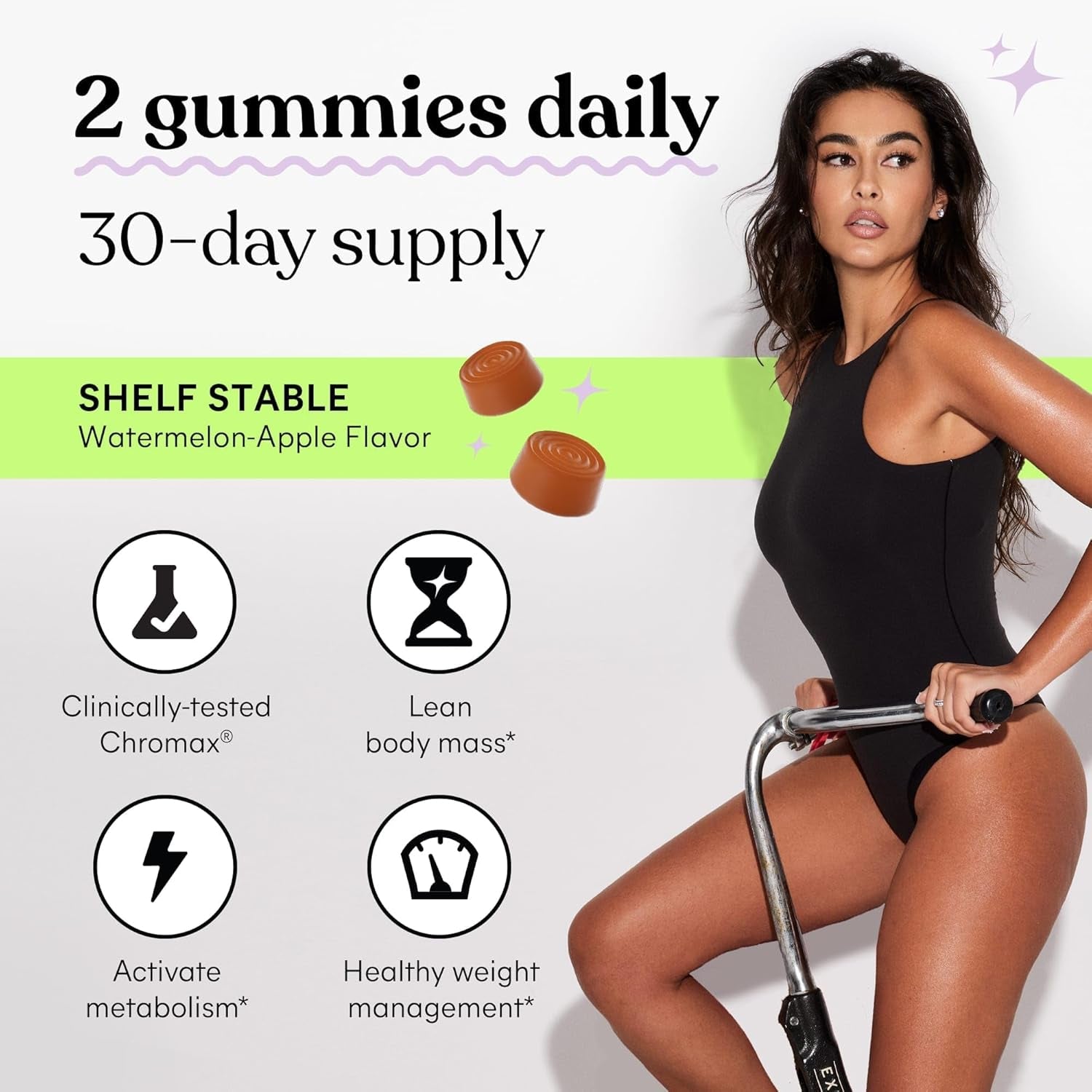 Lemme Tone Metabolism & Body Toning Gummies with Apple Cider Vinegar, Clinically Studied Chromium & B12, Blood Sugar & Weight Management Support, Watermelon Apple Flavor, 60 Count, 30-Day Supply