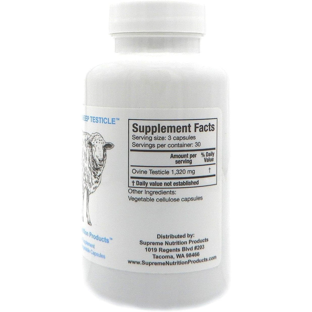Supreme Nutrition Sheep Testicle - 100% Grass Fed and Finished in New Zealand, 90 Capsules of Pure Ovine Testicle
