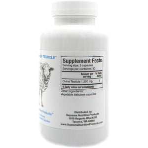 Supreme Nutrition Sheep Testicle - 100% Grass Fed and Finished in New Zealand, 90 Capsules of Pure Ovine Testicle