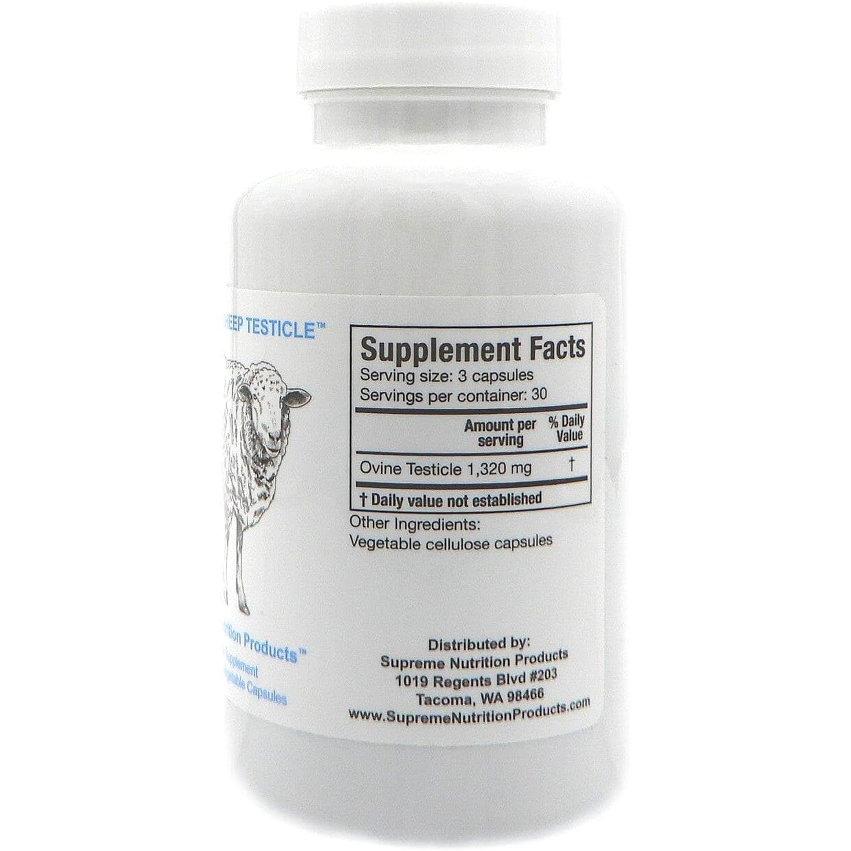 Supreme Nutrition Sheep Testicle - 100% Grass Fed and Finished in New Zealand, 90 Capsules of Pure Ovine Testicle