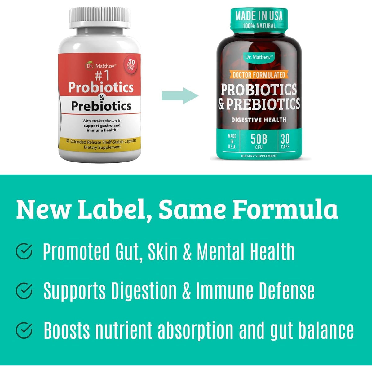 Prebiotics and Probiotics: Lactobacillus Gasseri, Lactobacillus Rhamnosus, Plantarum, Casei, Bifidobacterium Longum, Lactis, Infantis. Probiotic Prebiotic, Pre and Probiotics for Digestive Health.