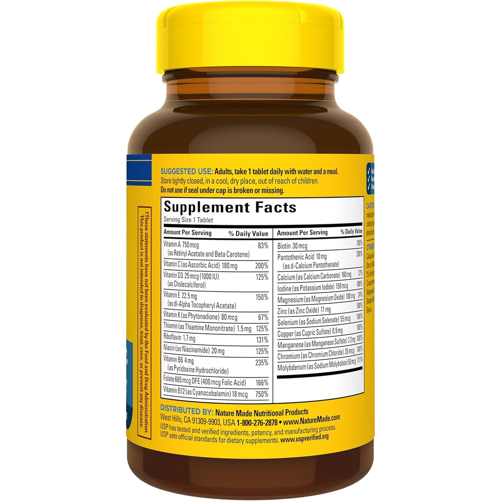 Nature Made Multivitamin for Him, Mens Multivitamins with No Iron, Daily Nutritional Support, Nature Made Multi Mens Vitamins & Minerals, 90 Tablets, 90 Day Supply