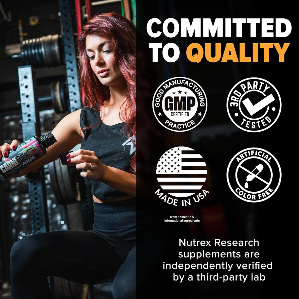 Nutrex Research Carniburn Liquid L Carnitine 3000Mg – Thermogenic Liquid Fat Burner for Men & Women with Mitoburn, Innoslim, GBBGO - Stimulant Free Metabolism Booster - Sour Gummy Worms 31 SV