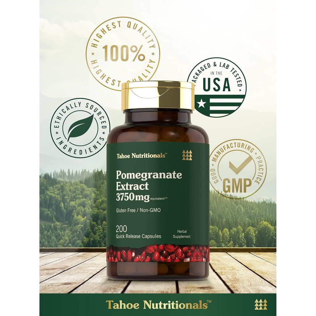 Tahoe Nutritionals Pomegranate Extract | 200 Capsules | Non-Gmo, Gluten Free Supplement
