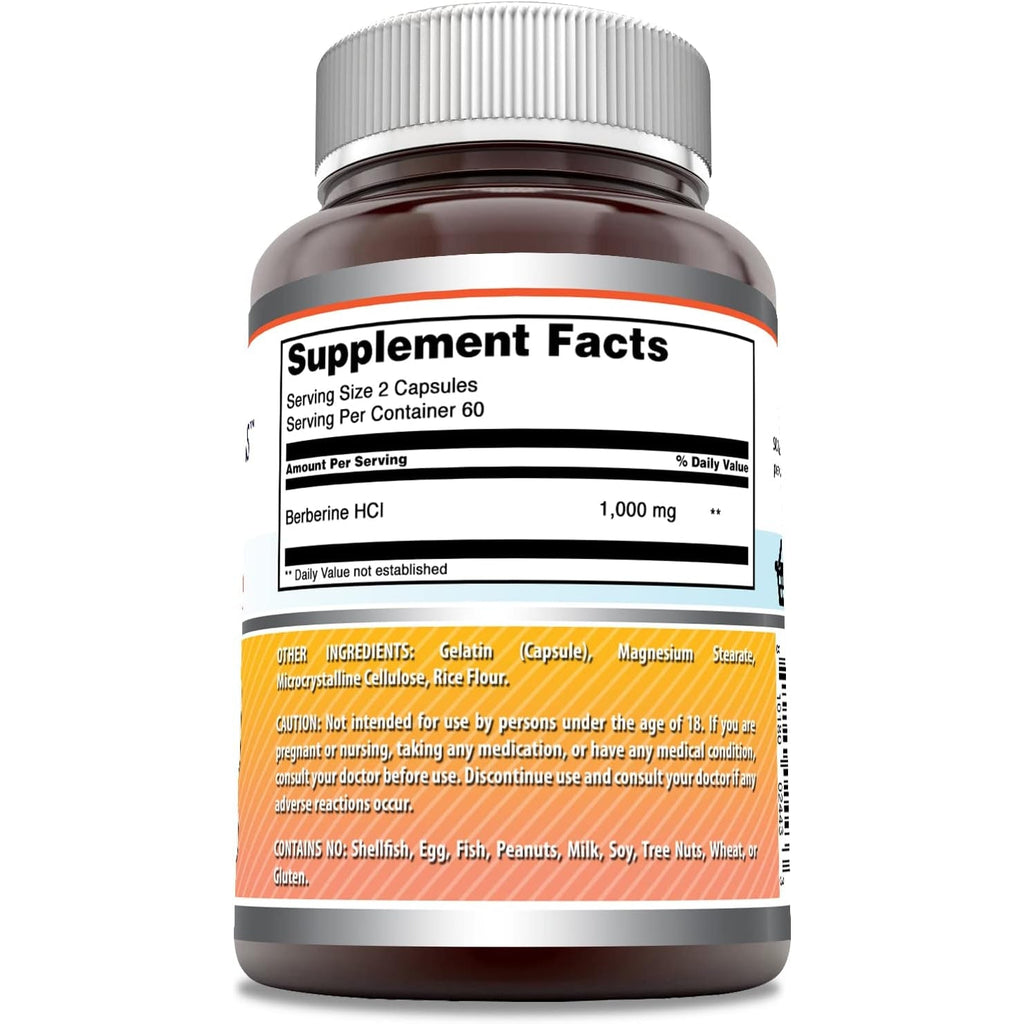 Amazing Formulas Berberine 1000Mg per Serving 120 Capsules Supplement | Non GMO | Gluten Free | Made in USA