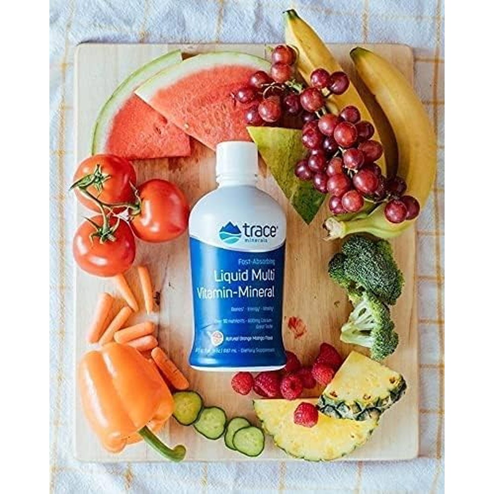 Trace Minerals | Liquid Multi Vitamin-Mineral | B Vitamins, Antioxidants, 72+ Ionic Trace Minerals | Daily Energy, Hair, Skin, Nails for Men and Women | Natural Berry | 30 Servings, 30 Fl Oz