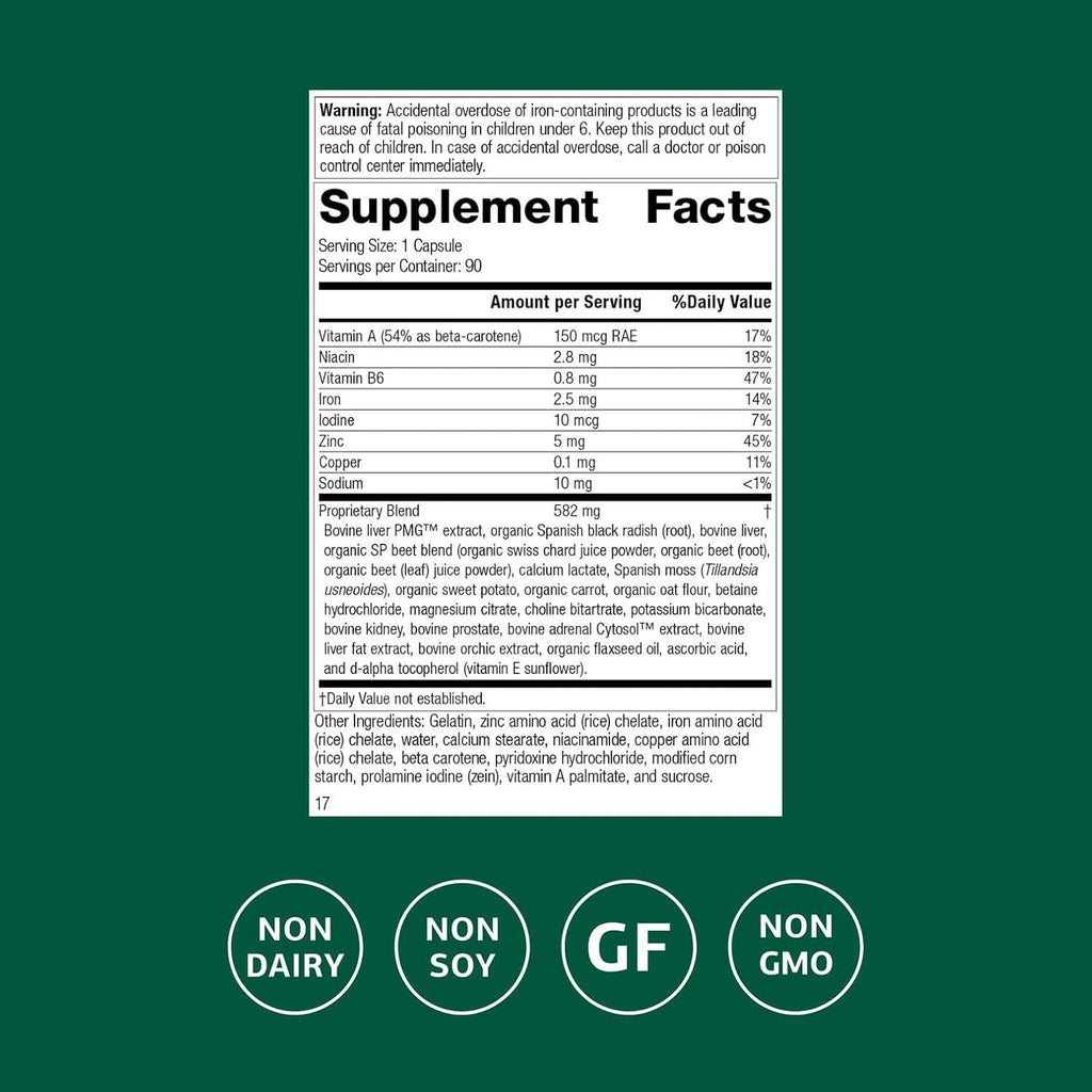 Standard Process Livaplex - Whole Food Bowel, Digestion and Digestive Health, Liver Health and Gallbladder Support with Spanish Black Radish, Betaine Hydrochloride, and Organic Carrot - 90 Capsules