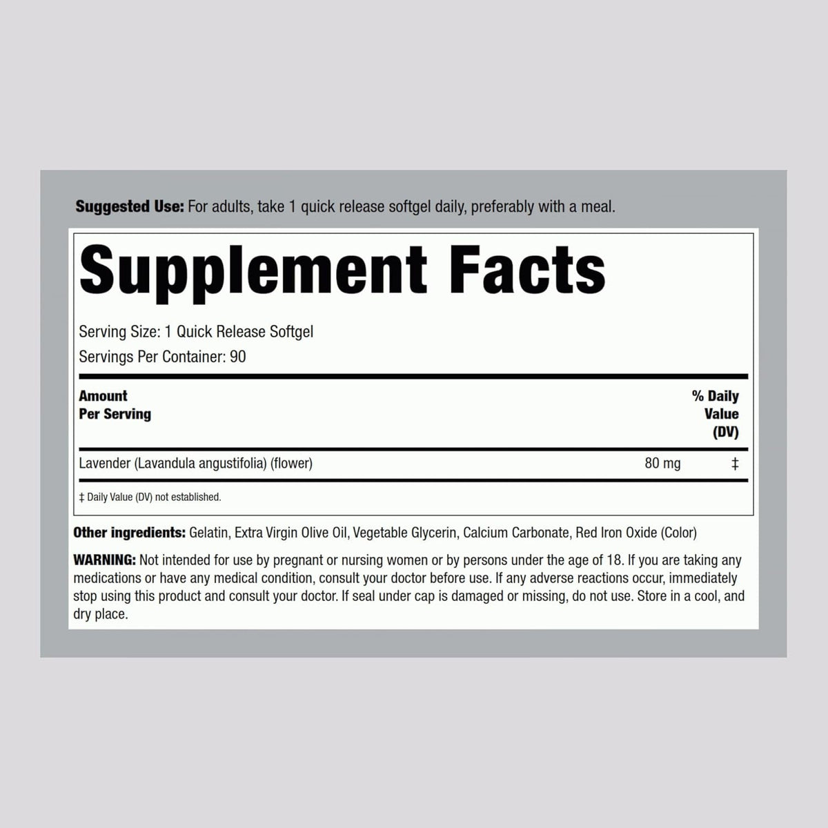 Piping Rock Lavender Calm Pills | 90 Softgels | Non-Drowsy Supplement | Non GMO, Gluten Free