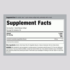 Piping Rock Lavender Calm Pills | 90 Softgels | Non-Drowsy Supplement | Non GMO, Gluten Free