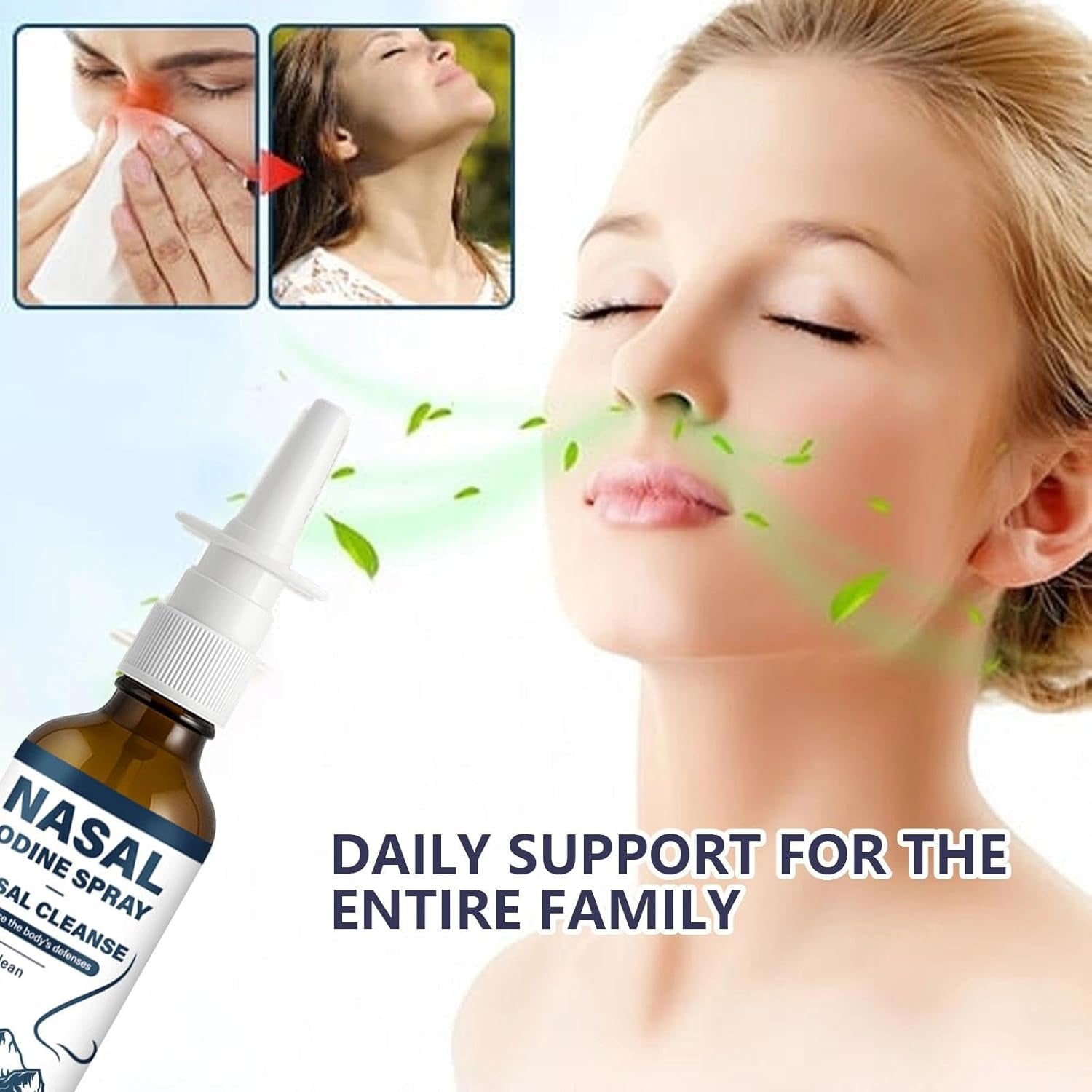 Nutramd Iodine Nasal Spray, Daily Nasal Cleanse & Care Mist with Iodine & Fulvic Acid, Fine Mist Non-Medicated Nasal Spray for Dry Air, Travel & Daily Use(1Pc)