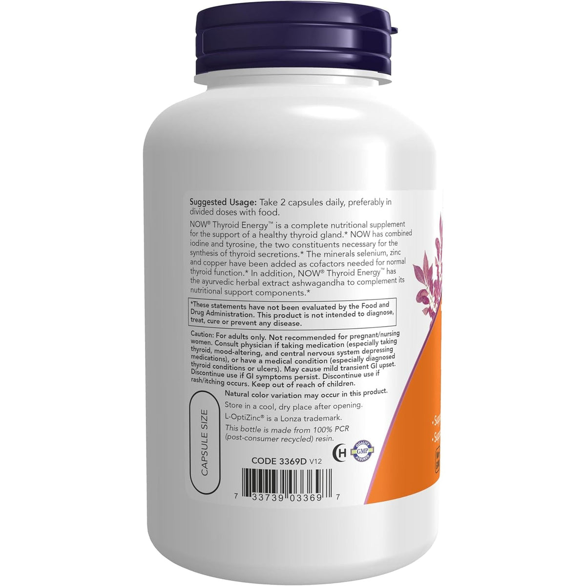 NOW Foods Supplements, Thyroid Energy™, Iodine and Tyrosine plus Selenium, Zinc and Copper, 180 Veg Capsules