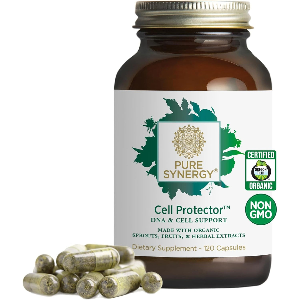 PURE SYNERGY Cell Protector | Cellular Health Supplement | Cell and Immune Support with Selenium and Organic Cruciferous Vegetables | for Healthy Aging & Detoxification (120 Capsules)