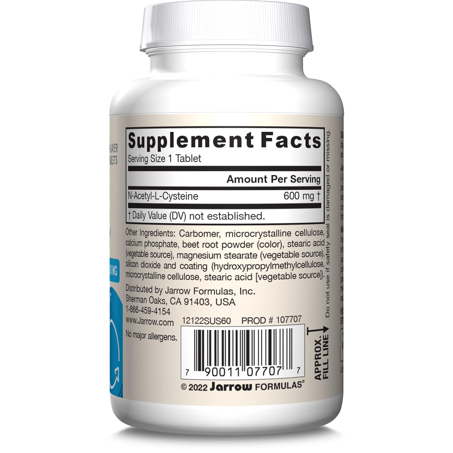 Jarrow Formulas N-A-C Sustain 600 Mg, Dietary Supplement, NAC 600 Mg, an Antioxidant Amino Acid Support for Liver Health, 60 Tablets, 60 Day Supply