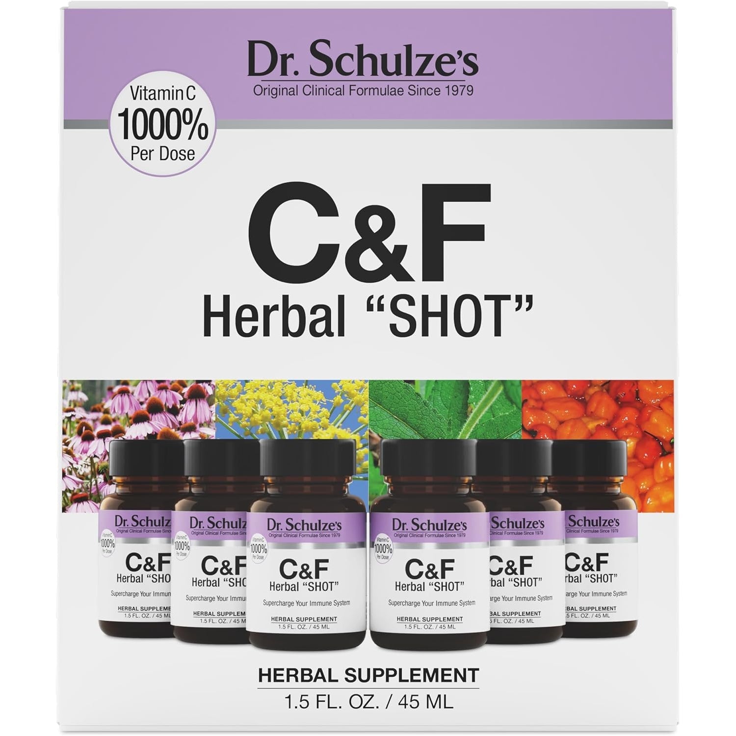 Dr. Schulze'S Herbal Shot | Organic Extract | Gluten-Free & Non-Gmo for Immune System Support | Total 9 Fl. Oz. | 6 Servings