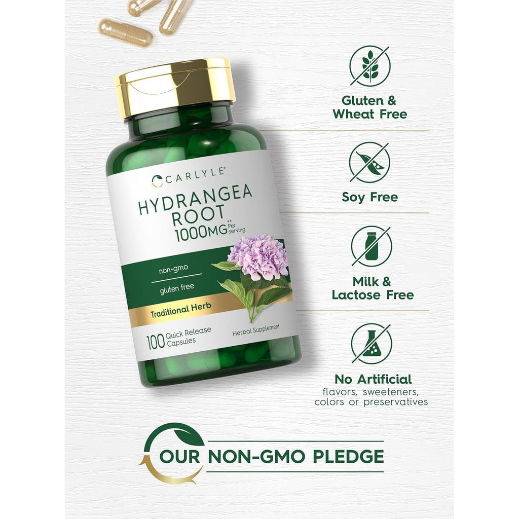 Carlyle Hydrangea Root Capsules | 100 Count | Non-Gmo, Gluten Free Extract