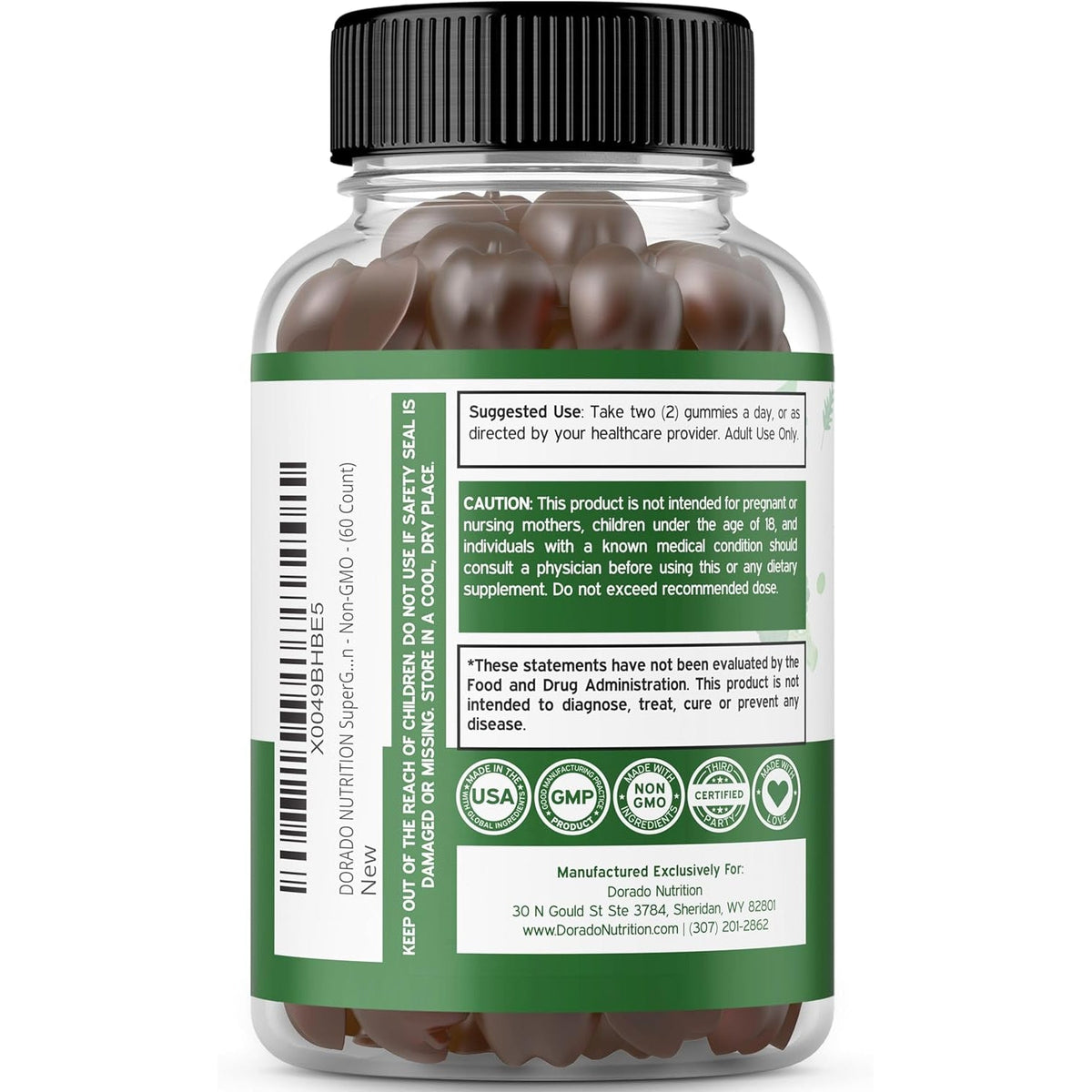 Supergreens Gummies (60 Count) Daily Greens Gummies- Greens Supplements with Raspberry Flavor- Superfood for Immunity Support for Adults - Third Party Tested, Vegan Safe & Made in USA