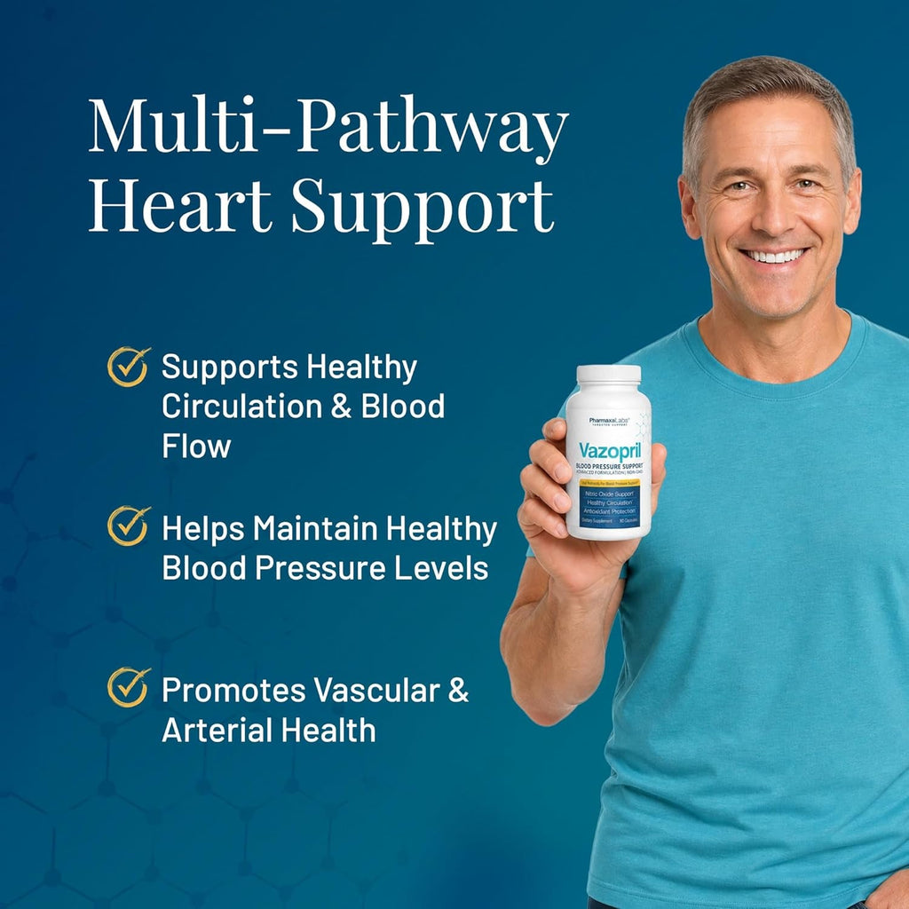 Blood Pressure Support - Vitamin Supplement for Healthy Heart & Blood Circulation - Beet Root, Hawthorn Berry, Garlic, Hibiscus, Olive Leaf & Grape Seed Extract - 90 Capsules
