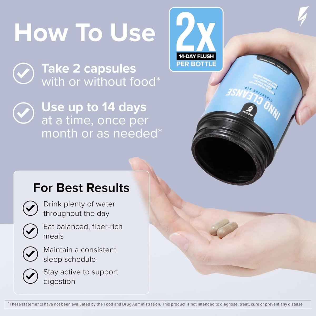 Innosupps Inno Cleanse 14 Day Colon & Detox Flush, Waist Trimming Complex, Gut Cleanse, Digestive System Support, Stool Softener & Reduced Bloating & Occasional Constipation Relief